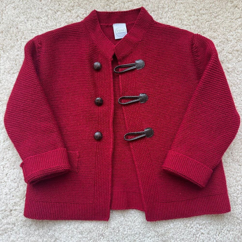 Pepa London Toggle Fastening Knitted Cardigan, Red